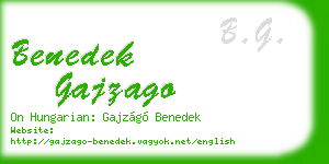benedek gajzago business card