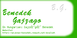 benedek gajzago business card